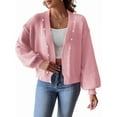 thumbnail image 1 of Chunky Cardigan Sweaters for Open Front Cardiagn Casual Soft Knitted Business Sweaters Pink S, 1 of 6