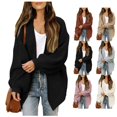 thumbnail image 1 of Chunky Cardigan Sweaters for Women Lantern Long Sleeve Open Front Oversized Cardigans with Pockets Knit Jacket Outerwear, 1 of 7