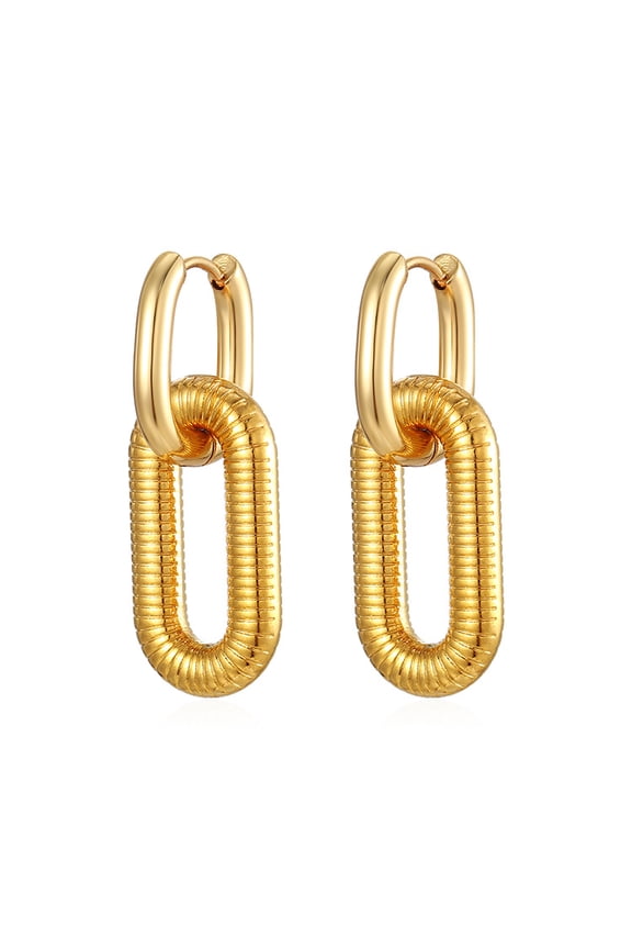 Chunky Chain Link Hoop Earrings for Women Gold or Silver Stainless Steel Ginger Lyne Collection
