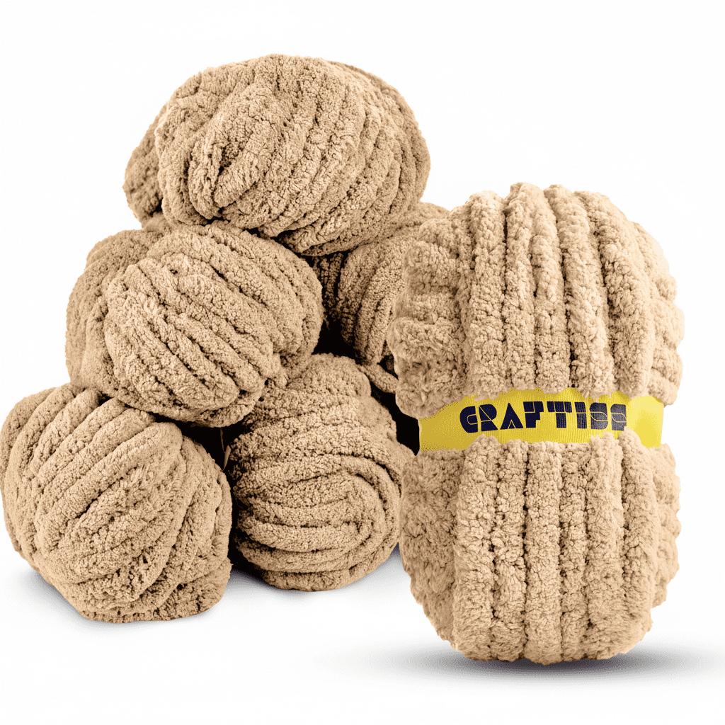 Craftiss Chunky Chenille Yarn for Crochet 8 Rolls - Jumbo 7 Weight (27 Yds, 8 oz Skein) Bulky Thick Crochet Knit Blanket Chunky Yarn for Hand Knitting