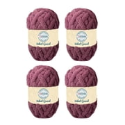 Chunky Chenille Yarn by Troyarn,Super Bulky, Soft, Fluffy Plush Yarn Crocheting, Knitting, Hand Knitting, Blanket Making, Jumbo Skeins for Arm Knitting, Home D cor-4x200gr / 4x28yd121111-Purple