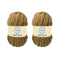 thumbnail image 1 of Chunky Chenille Yarn by Troyarn,Super Bulky, Soft, Fluffy Plush Yarn Crocheting, Knitting, Hand Knitting, Blanket Making, Jumbo Skeins for Arm Knitting, Home Décor-2x200gr / 2x28yd(121107-Brown), 1 of 6
