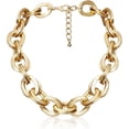 thumbnail image 1 of Chunky Choker Necklace Gold Cuban Link Chain Double O Link Necklaces Punk Hip-Hop Jewelry For Women[o1267], 1 of 2