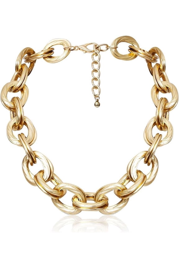 Chunky Choker Necklace Gold Cuban Link Chain Necklaces For Women[o7919]