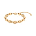 thumbnail image 1 of Chunky Coffee Bean Link Bracelet In 18K Gold Plated Stainless Steel, 1 of 4