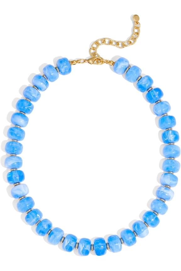 Chunky Colorful Beaded Choker Necklace for Women - Summer Beach Round Resin Beads Necklace, Trendy Statement Summer Beach Jewelry Birthday Gifts for Vacation Holiday
