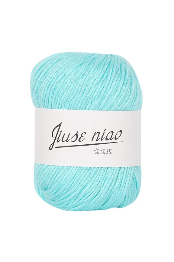 Chunky Colorful Milk Cotton Yarn for Baby Knitwear, Soft Hand Knitting Crochet Wool for Scarves Blankets, Skin-Care Wool Blend for Sensitive Skin Diy Projects Blue
