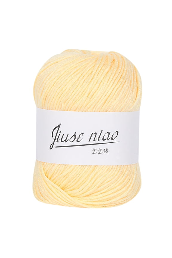 Chunky Colorful Milk Cotton Yarn for Baby Knitwear, Soft Hand Knitting Crochet Wool for Scarves Blankets, Skin-Care Wool Blend for Sensitive Skin Diy Projects Yellow