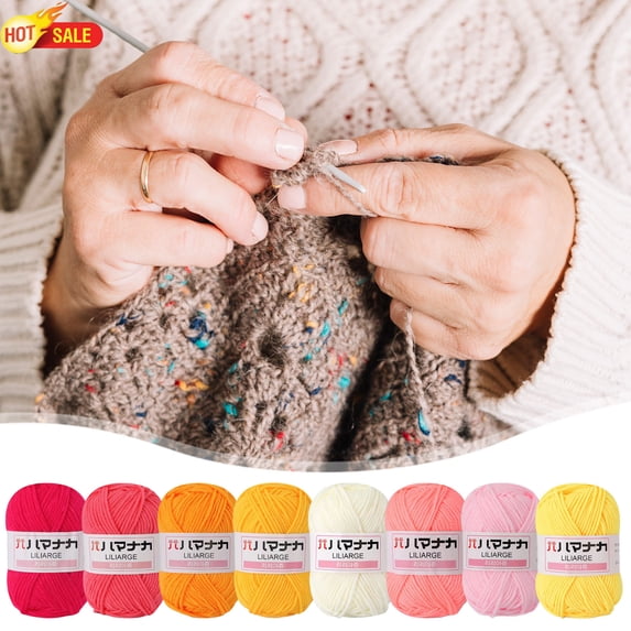 Chunky Crochet Yarn 3.53oz Ball 355.42yd, Soft Thick Hand Knitting Thread for DIY Sweater Scarf Hat Doll Bag Table Mat, All‑Season Craft Yarn for Beginner & Experienced Knitting Hobbyists