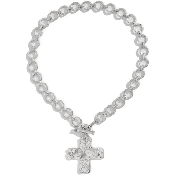 Chunky Cross Necklaces for Women Big Cross Necklace Gold Cross Necklace Chunky Silver Necklace Trendy Statement Jewelry