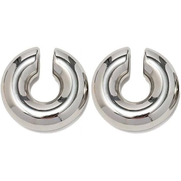 Chunky Cuff Earrings for Women Gold Silver Ear Cuffs Earrings for Non Pierced Ears Cartilage Clip On 14K Gold Plated Stainless Steel Jewelry