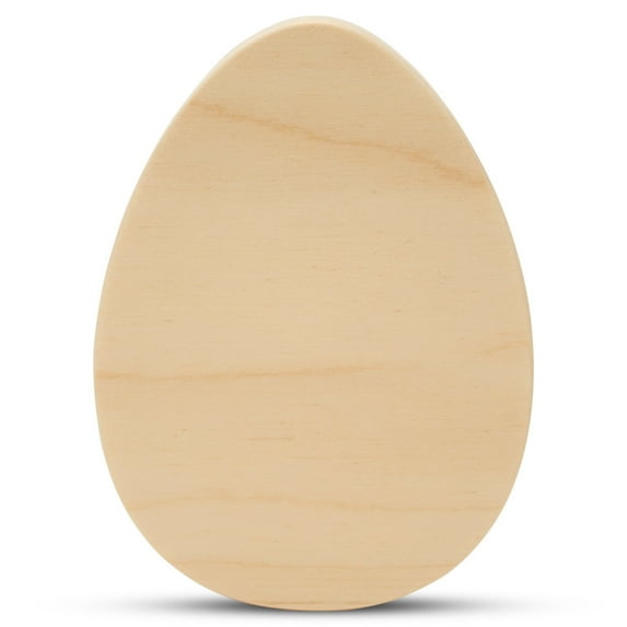 Chunky Egg Cutouts 4-inch, Pack of 3 Small Wooden Eggs for Crafts, Easter Mantle Decor & Interchangeable Holiday Decor, by Woodpeckers