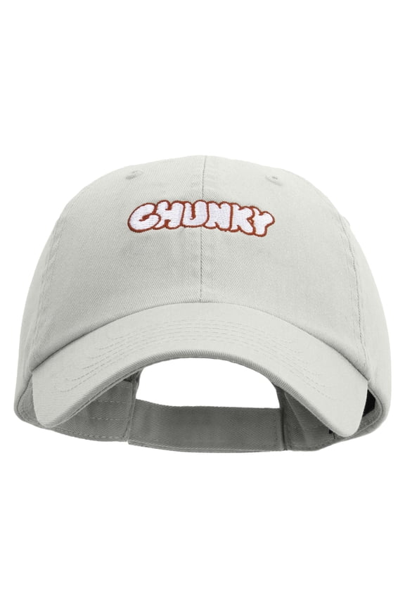 Chunky Embroidered Low Profile Washed Cap - White OSFM