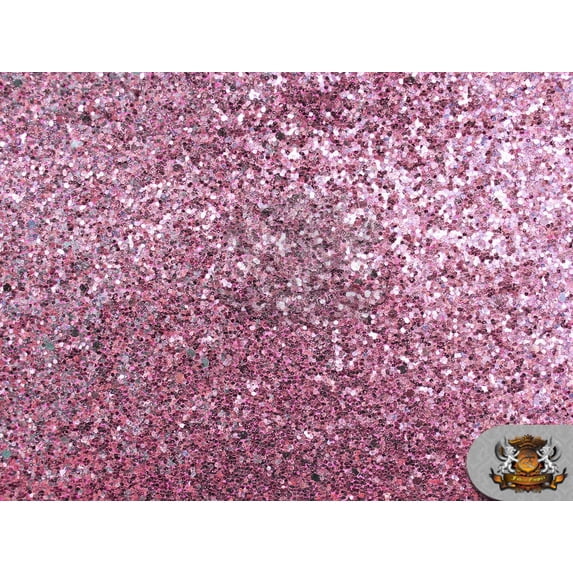 Chunky Glitter Large Stargem Crafting Sparkle Faux Leather Shiny 3D Fabric For Hair Bows, Hair Clips & Bag, Pouch, Earring /54" W/ By The Yard (LAVENDER)