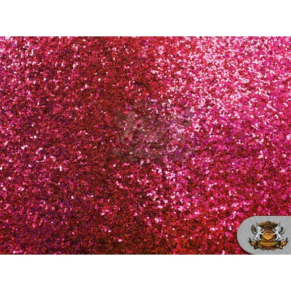 Chunky Glitter Large Stargem Crafting Sparkle Faux Leather Shiny 3D Fabric For Hair Bows, Hair Clips & Bag, Pouch, Earring /54" W/ By The Yard (FUCHSIA)