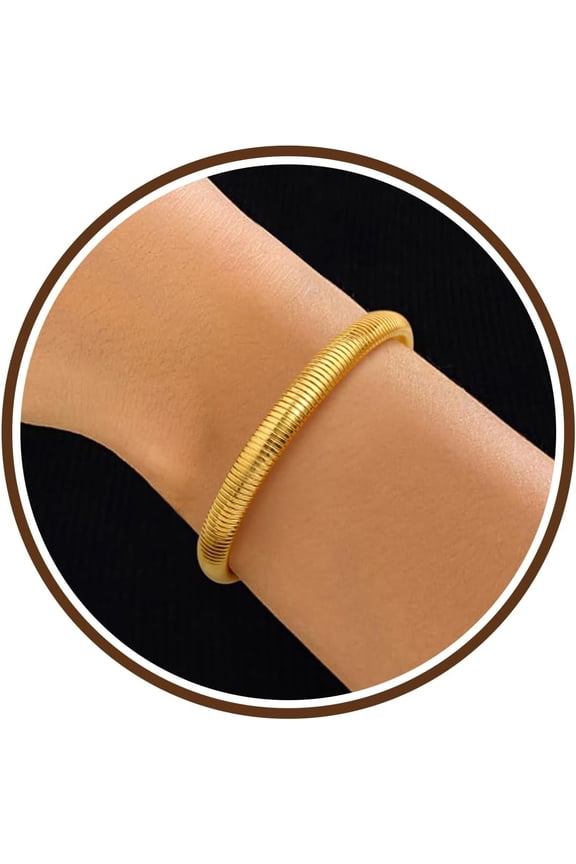 Chunky Gold Chain Bracelet Teenage Girls' Gift Wide Hinged Design Fade-Resistant Irregular Twist Pattern Minimalist Style Jewelry Gift