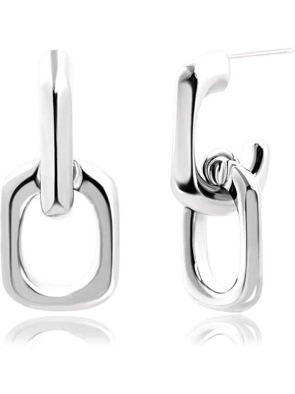 Chunky Gold Earrings for Women - Double Knots 14K Real Gold Plated Hypoallergenic Nickel Free Jewelry Dangle, Dainty Statement Knot Drop Earrings for Womens Trendy[t4844]