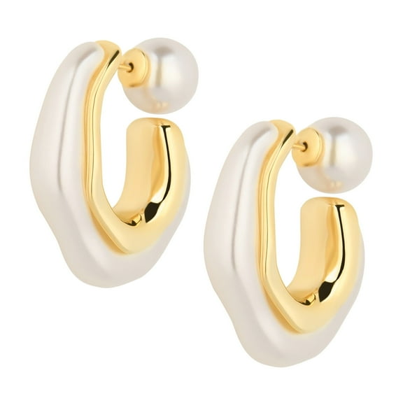 HETICA Chunky Gold Hoop Earrings 14k Gold Plated Hoop Earrings for Women Unique Dangle Design Elegant Thick Hoop Earrings Timeless Beauty Fashion Accessories for Any Outfit Perfect Gift for Her