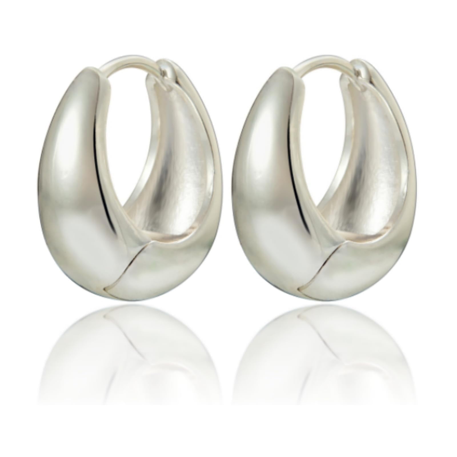 Gold and Silver Large Chunky Hoop Earrings Lightweight Huggie Big Earring Hoops for Women