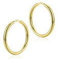 thumbnail image 1 of Chunky Gold Hoop Earrings for Women S925 Sterling Silver Post 14K Gold Plated Thick Tube Lightweight Hollow Hoops Earrings for Women, 1 of 6