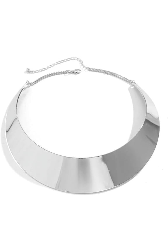 Chunky Gold Necklace Big Statement Chunky Necklace for Women African Tribe Wide Metal Choker Necklaces Jewelry[e6465]