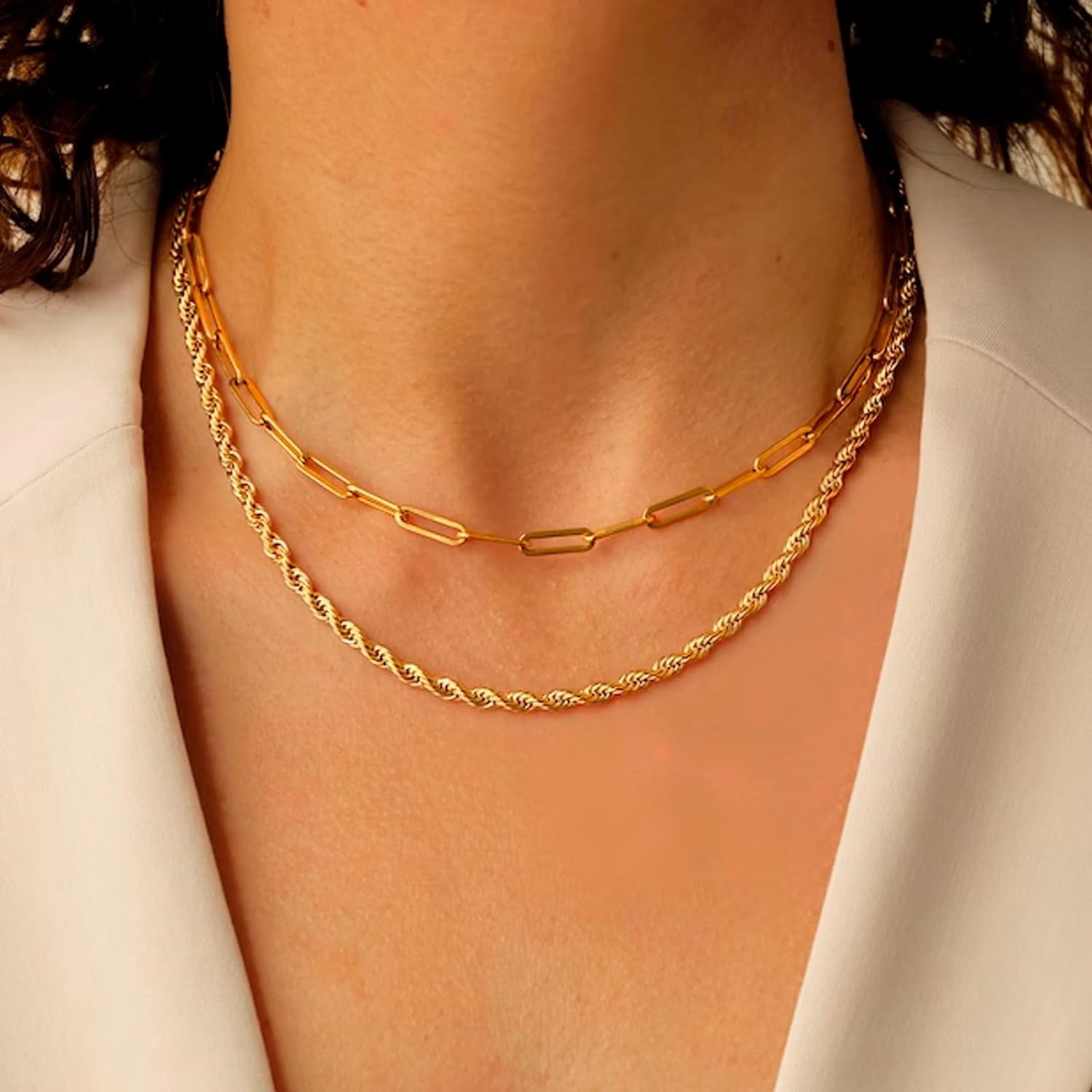 Chunky Gold Necklace For Women Layered Gold Cuban Link Chain Choker Necklace Gold Thick Statement Choker Necklace Paperclip Chain Toggle Bar Clasp Necklace Christmas Stocking Stuffers Jewelr[o6313]