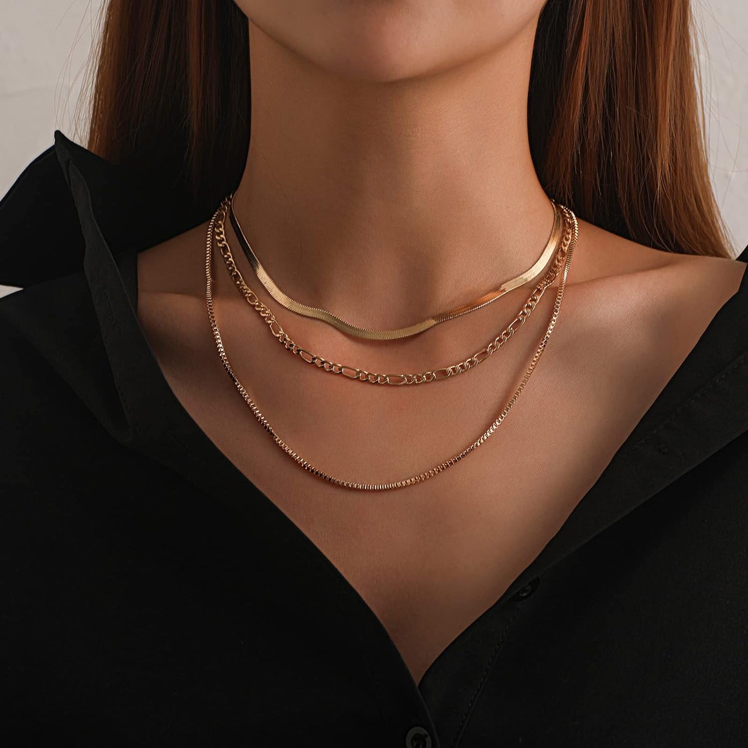 Chunky Gold Necklace For Women Layered Gold Cuban Link Chain Choker Necklace Gold Thick Statement Choker Necklace Paperclip Chain Toggle Bar Clasp Necklace Christmas Stocking Stuffers Jewelr[o6312]