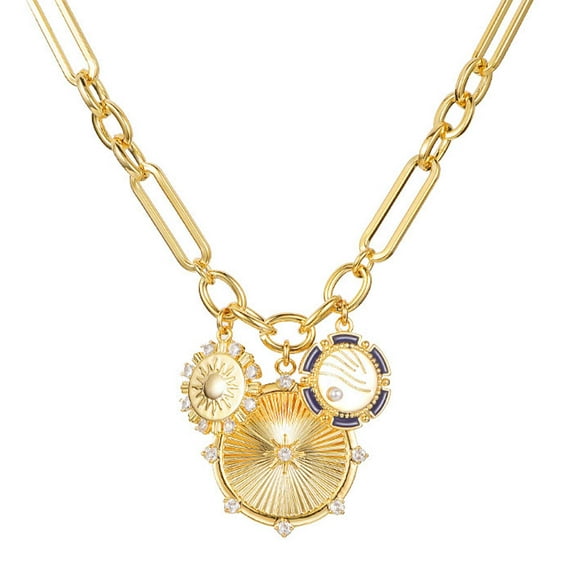 HETICA Chunky Gold Heart Pendant Necklace for Women