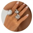 thumbnail image 1 of Chunky Gold Rings Set for Women – Stackable Vintage Dainty Open Rings, Non-Tarnish Gold Statement Jewelry, Set of 3-6 Rings for Women, Perfect for Gifts and Daily Wear, 1 of 6