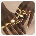 thumbnail image 1 of Chunky Gold Rings Set for Women Gold Stacking Knuckles Rings Set Accessorie Open Ring Boho Prom Costume Jewelry, 1 of 14