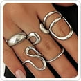thumbnail image 1 of Chunky Gold Rings Set for Women Gold Stacking Knuckles Rings Set Accessorie Open Ring Boho Prom Costume Jewelry, 1 of 16
