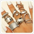thumbnail image 2 of KISS WIFE Golden Stackable Moon Star Knuckle Rings Set For Women, Boho Dainty Lightweight Stacking Rings, Vintage Midi Rings Pack, Trendy Jewelry - Product Details 2 of 11