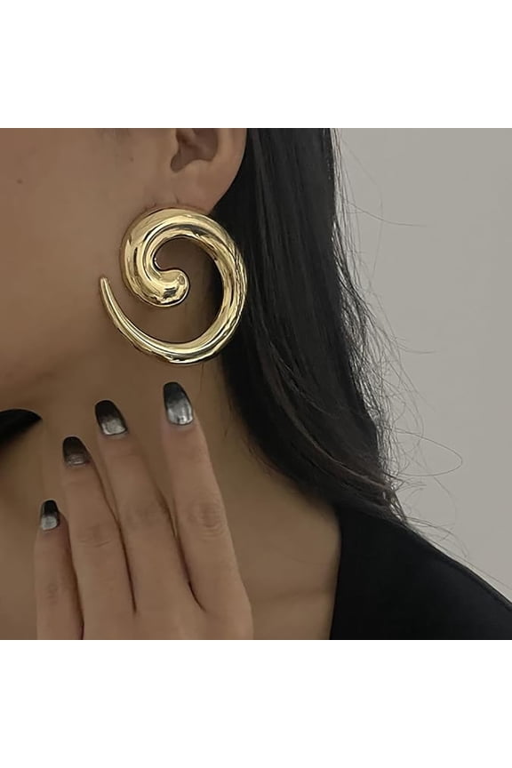 Women Chunky Gold Silver Earrings Large Hoop Jewelry 1 Pair-gifts for women