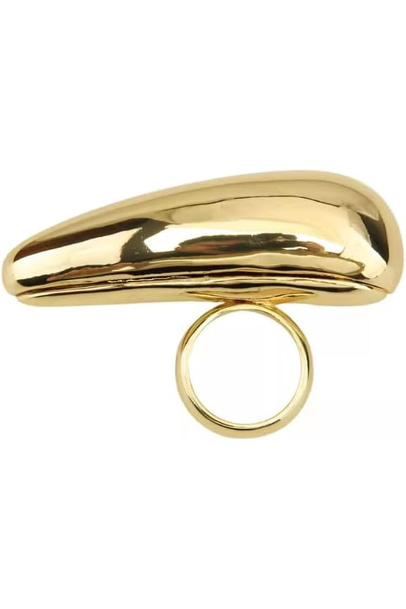 Chunky Gold Waterdrop Statement Ring for Women Exaggerated Geometric Knuckle Ring Stackable Thick Band Minimalist Wedding Promise Ring Polished Dome Jewelry Unique Personalized Accessories Size 8