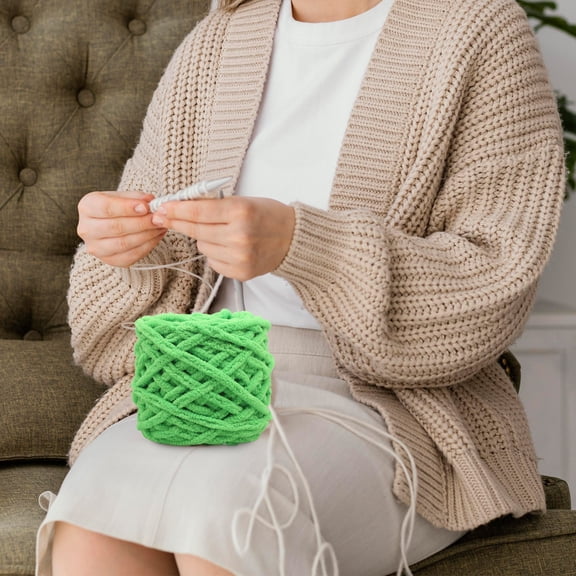 Hand-Dyed Acrylic Yarn - Thick Knitting Wool for Sweaters Scarves DIY Craft Projects Color-Changing Fiber 100g Skein(Greenb)