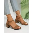 thumbnail image 1 of Chunky Heeled Sandals - Perfect for Summer, Peep Toe Ankle Strap Design for Women, 1 of 12