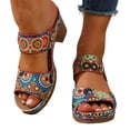 thumbnail image 1 of Chunky Heels for Women Sandals 2026 Casual Open Toe Heeled Sandals Slip on Slides Breathable Block Party Dress Pumps Walking Shoes Blue Size 9.5, 1 of 6