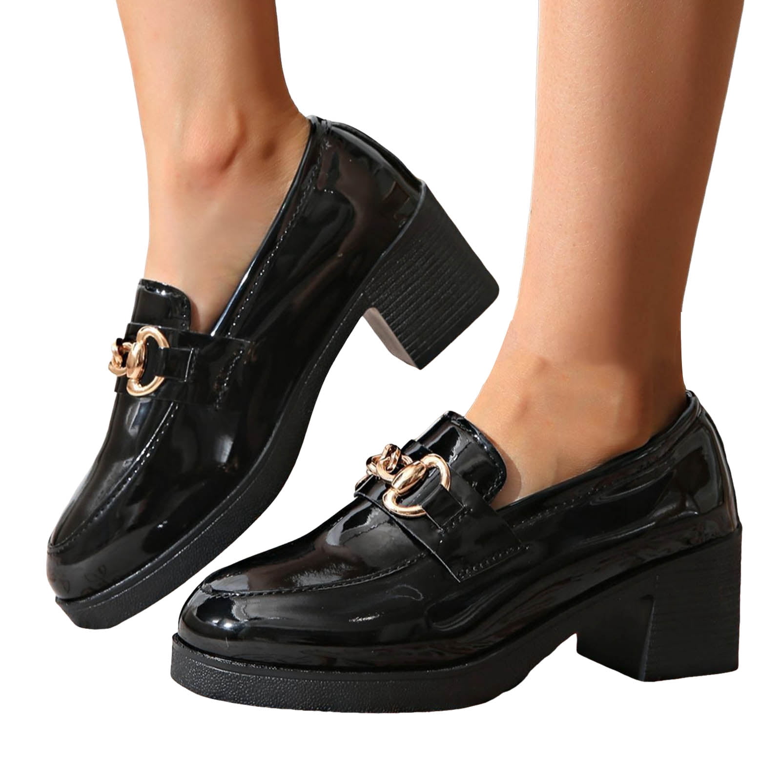 Premium Thick High Heels Loafers for Women
