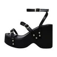 thumbnail image 1 of Chunky High Heels for Women Dressy Elegant Strap Slingback Wedge Sandals Summer Party Evening Pump Shoes Thick Sole, 1 of 9