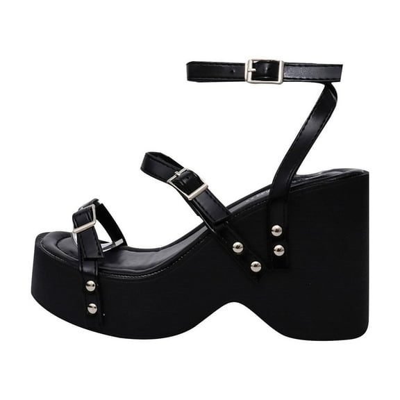 Chunky High Heels for Women Dressy Elegant Strap Slingback Wedge Sandals Summer Party Evening Pump Shoes Thick Sole