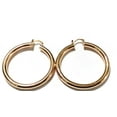 thumbnail image 1 of Chunky Hoop Earrings Gold Pipe Hoop Earrings 2 inch Hoops Round Thick Earrings, 1 of 2