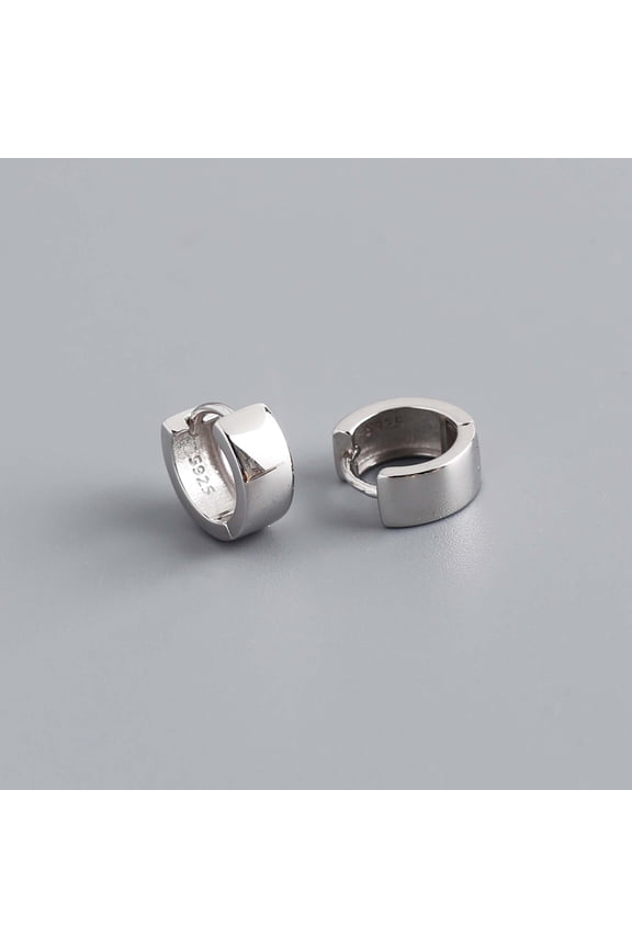 Chunky Huggie Hoop Earrings in 925 Sterling Silver Minimalist Statement Thick Huggie Hoops Earrings Gifts Idea