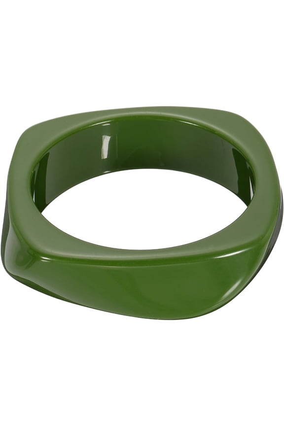 Chunky Irregular Acrylic Resin Bangle Bracelet, Cuff Wide Geometric Stackable Bangles Tortoiseshell Acetate Wristband Green -