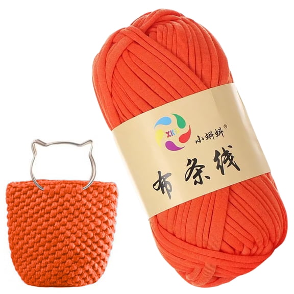 Chunky Knit Basket Yarn Hand Knitting Yarn Balls, Soft Washable Yarn for Craft Beginners, Easy to Knit for DIY Blanket Scarf Sweater Hat, Warm Minimalist Winter Yarn Orange (1Pcs)
