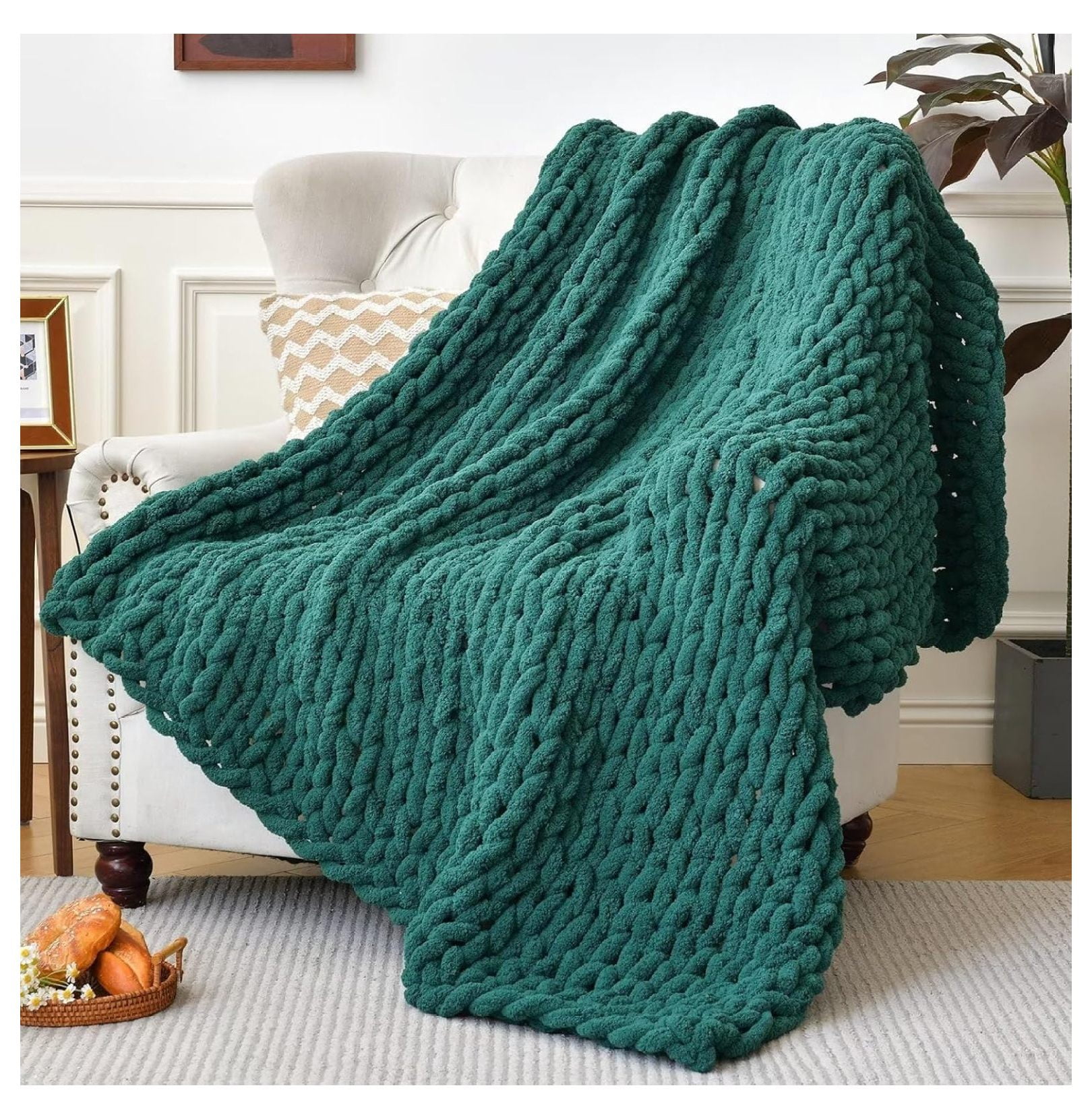 Chunky Knit Blanket 40x60 Inch Black Soft Chenille Throw Blanket Boho Home Decor Throw Blanket for Fall Decor Warm Cozy Tight Braided Thick Cable Knit Throw for Couch or Bed Walmart