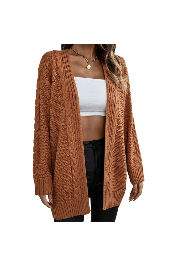 Chunky Knit Oversized Cardigan Light Tan