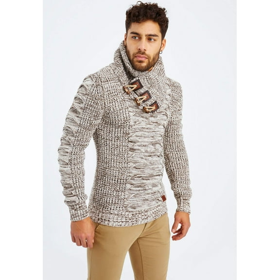 Chunky Knit Sweater With A Shawl Collar