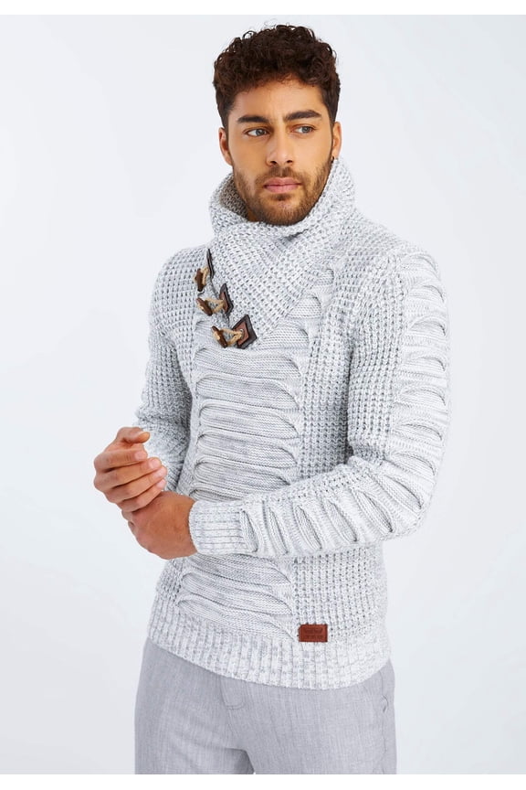 Chunky Knit Sweater With A Shawl Collar