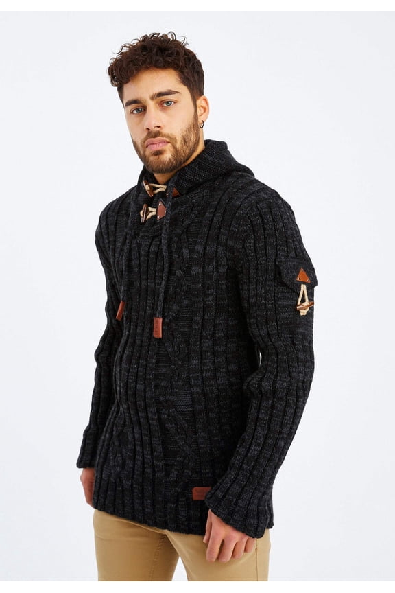 Chunky Knit Sweater With Hood