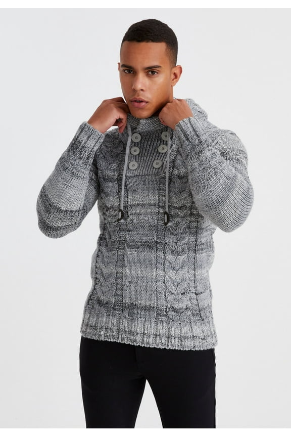 Chunky Knit Sweater With Hood